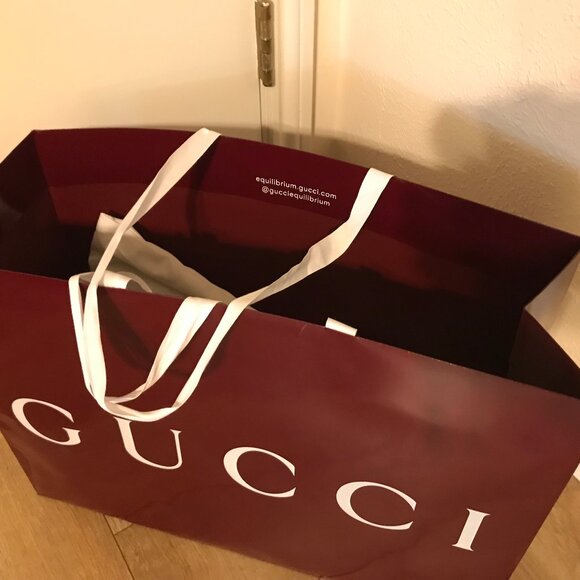 SUPER SALE!  RED GUCCI SHOPPING BAG - NEW - Picture 3 of 5